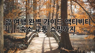 괌 여행 완벽 가이드: 액티비티, 숙소, 교통, 쇼핑까지!